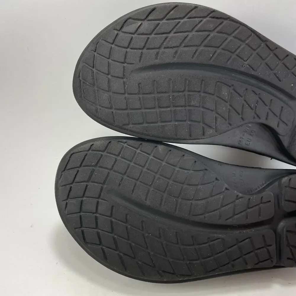 Oofos OOahh Recovery Slides Mens Size 7 Black Synthetic Comfort Athletic Sandal